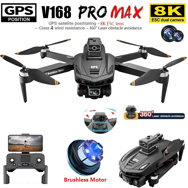 Drone Rc Team City - V168 Pro MAX GPS Drone 8K