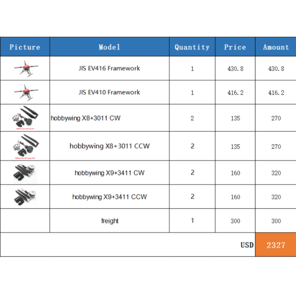 Heavy Lift Drone Frame - JIS EV410/EV416 10KG/16KG quadcopter rack drone