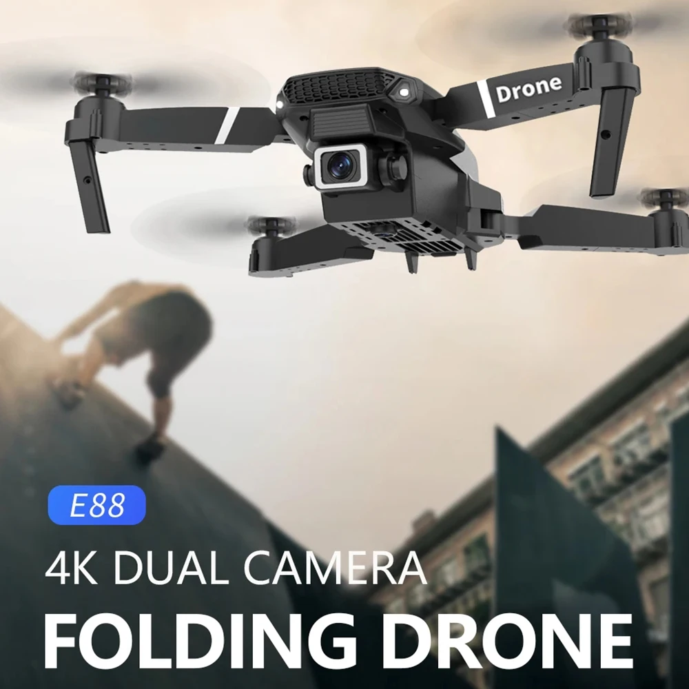 Rc Drone E88 - Professional Drone E88 4K Wide-Angle HD