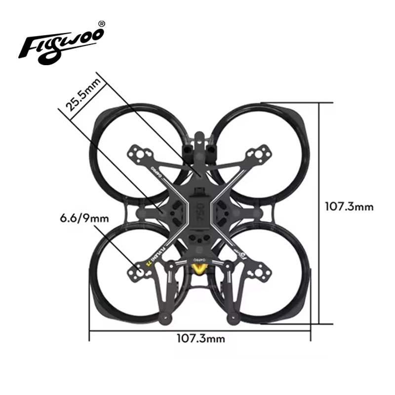 Flywoo Flylens 75 Frame Kit 1. - đánh giá và giá Quadcopter Frame