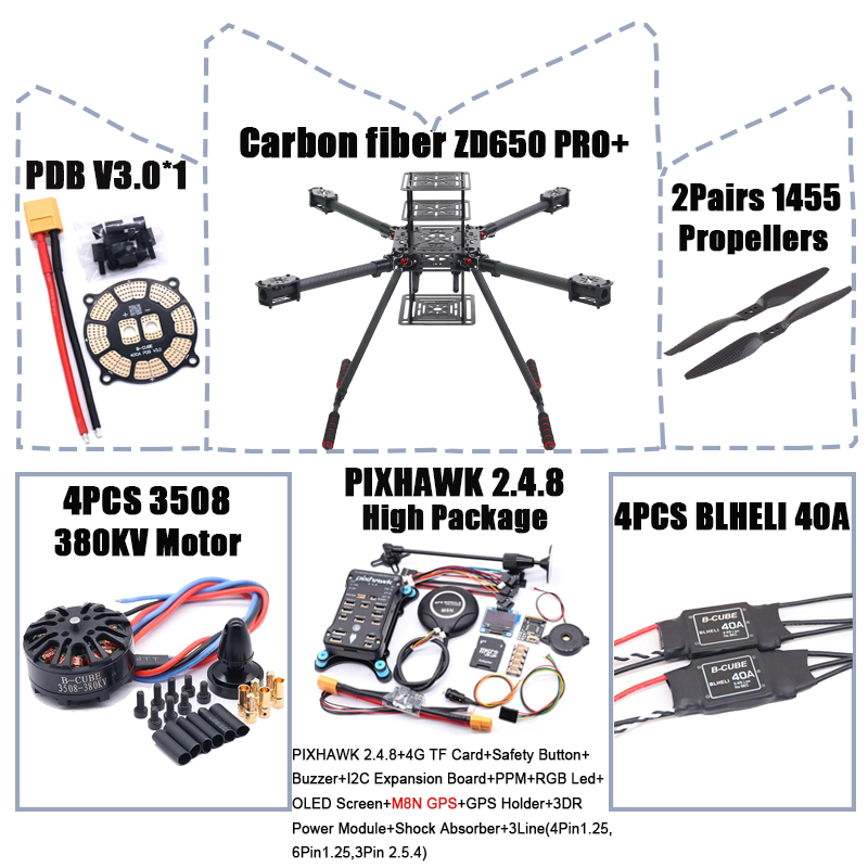 RCtoSky ZD650 PRO+ 650mm Ardup - đánh giá và giá Heavy Lift Drone Frame